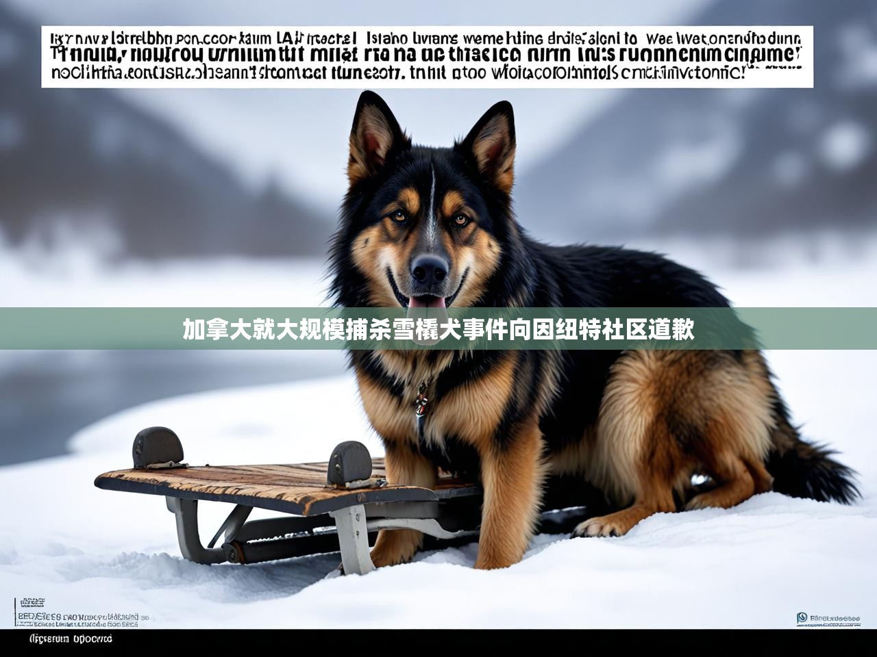 加拿大就大规模捕杀雪橇犬事件向因纽特社区道歉