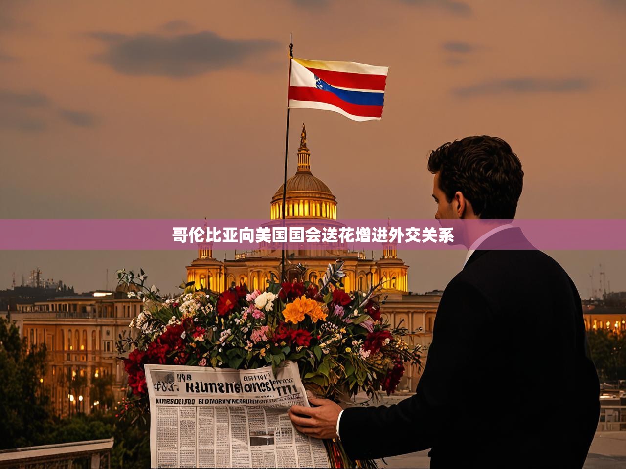 哥伦比亚向美国国会送花增进外交关系