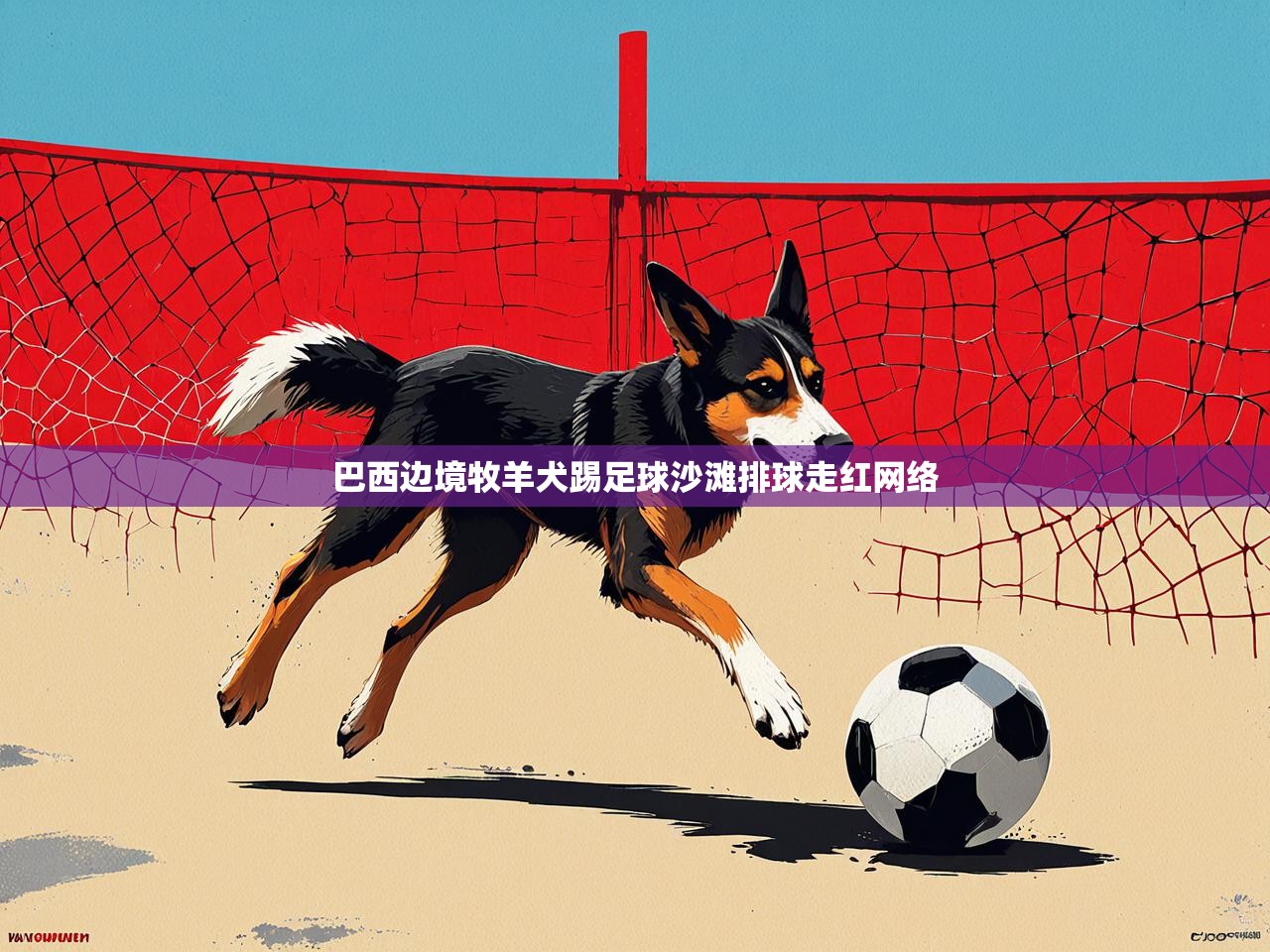 巴西边境牧羊犬踢足球沙滩排球走红网络