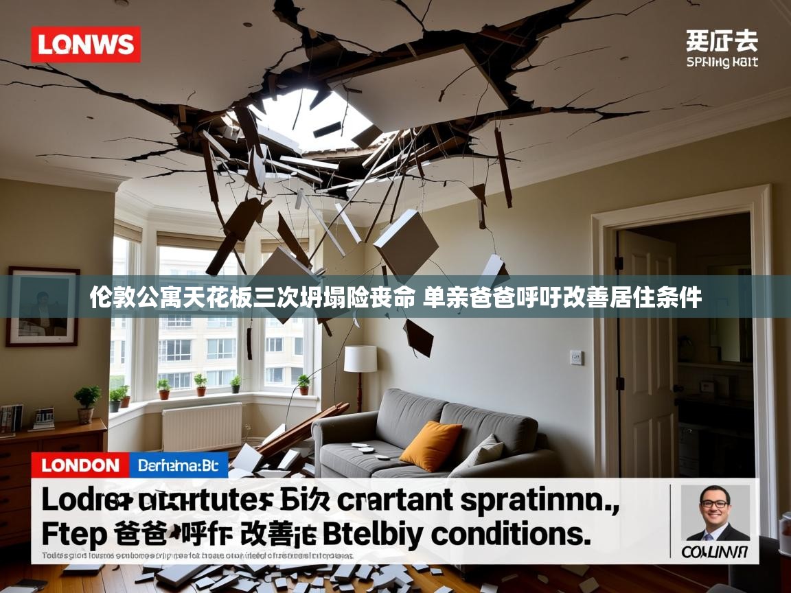 伦敦公寓天花板三次坍塌险丧命 单亲爸爸呼吁改善居住条件