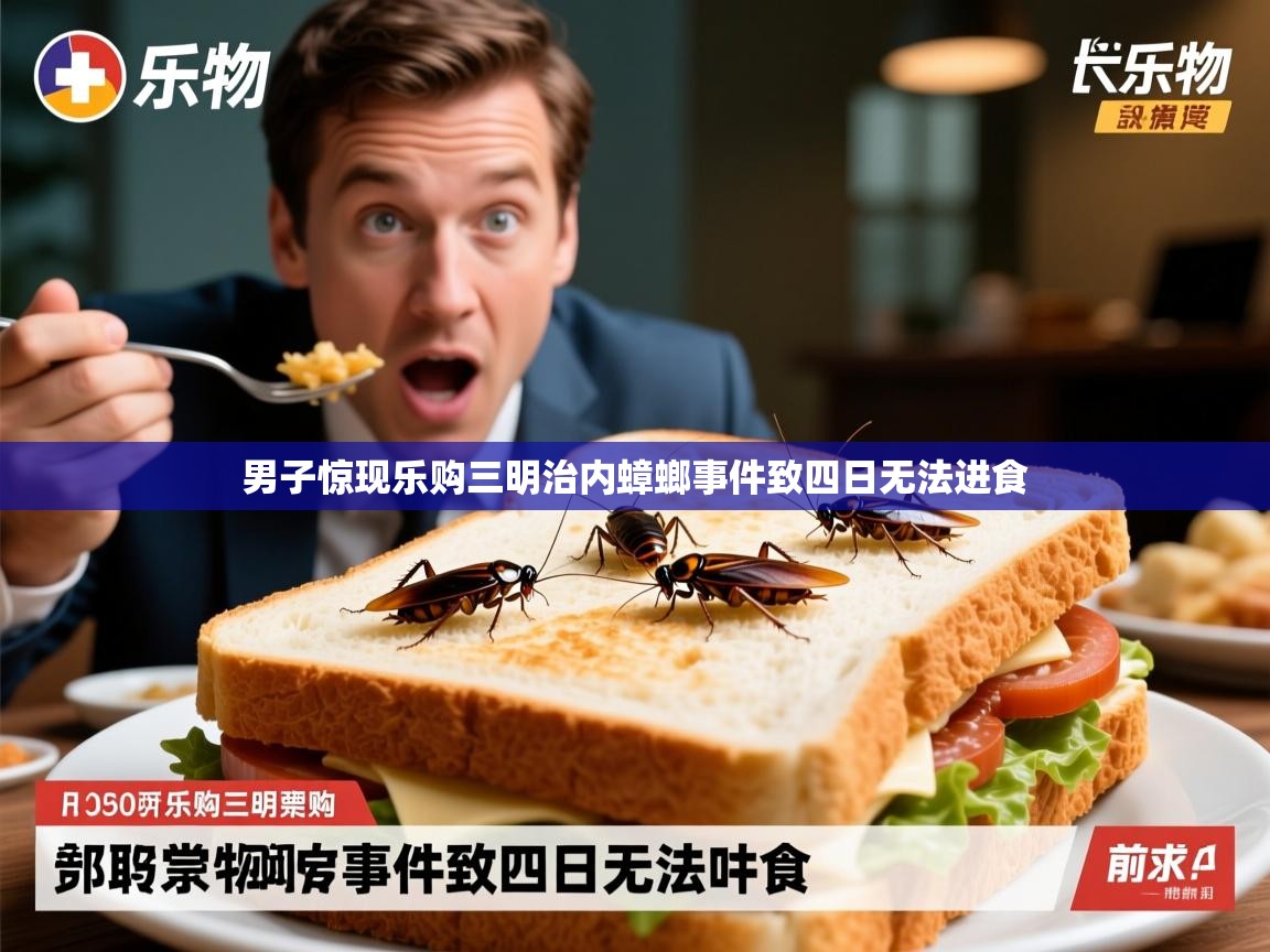 男子惊现乐购三明治内蟑螂事件致四日无法进食
