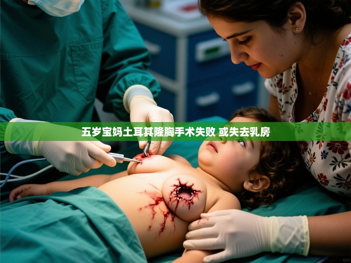 五岁宝妈土耳其隆胸手术失败 或失去乳房