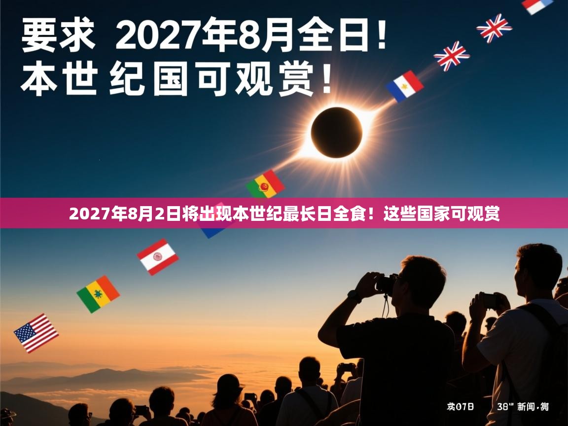 2027年8月2日将出现本世纪最长日全食！这些国家可观赏